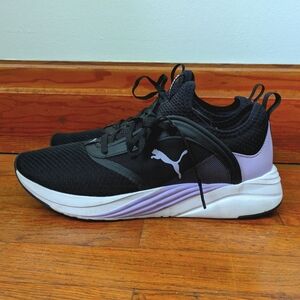 Purple and Black Puma Running Shoes